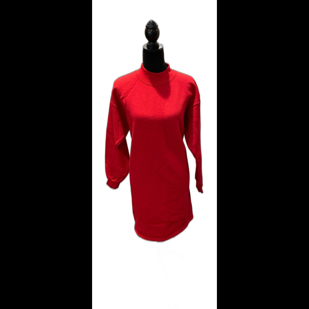 Sturdy Sweats Lee‎ Red Sweatshirt Dress Sz Large Santa Christmas Holiday Party